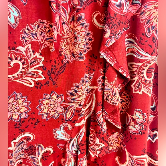 Isabel by Ingrid & Isabel Burgundy Floral V Neck Stretchy Belted MaxiDre… - Picture 7 of 9